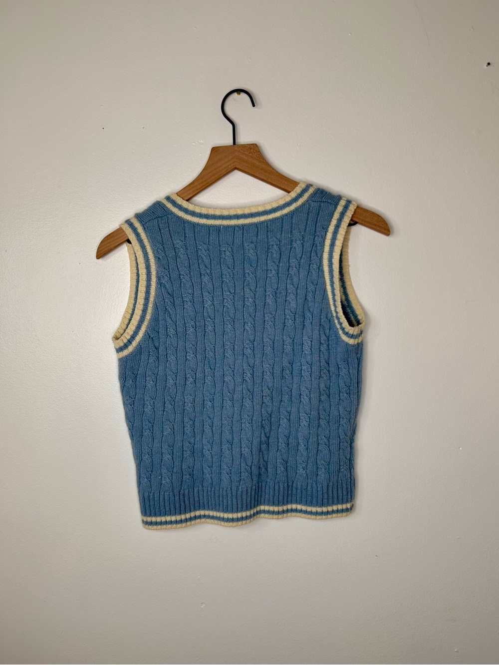 Brandy Melville blue & cream V-Neck Sweater Vest - Picture 4 of 5